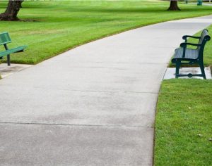 Newly installed concrete footpath at a Canberra property