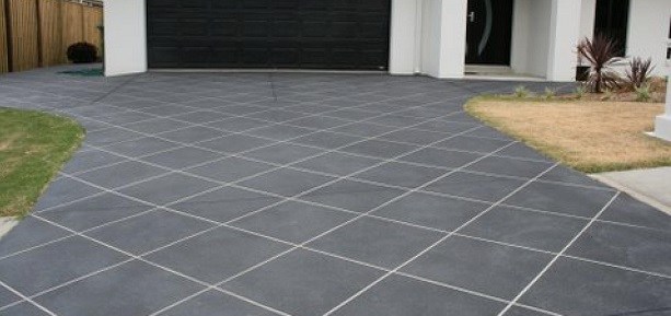 Stencilled decorative concrete pattern applied to a Canberra outdoor surface