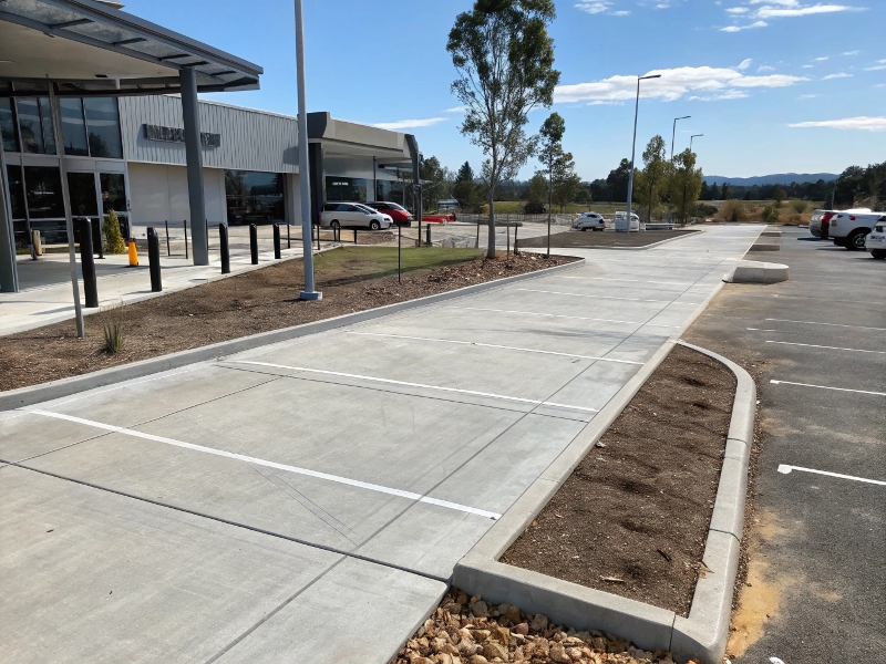 A concrete path installed on a commercial project in Jerrabomberra, Canberra